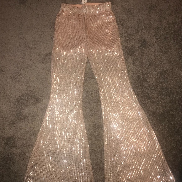 COPY - Sequin Bell Bottom pants - Picture 3 of 4
